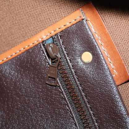 Celine Vintage Macadam Tote bag Canvas, BROWN, PVC, Tote bag