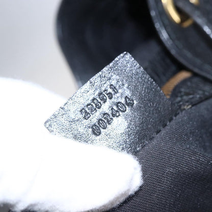 Gucci Interlocking Icon Drawstring Hobo Leather, BLACK, LEATHER, Shoulder bag