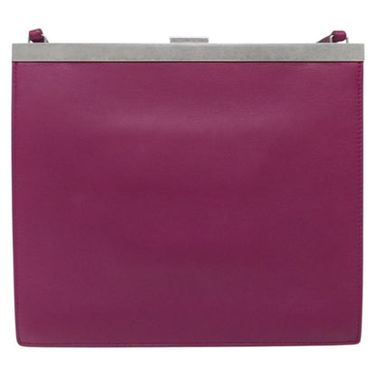 Celine Clasp Crossbody Bag Leather, PURPLE, LEATHER, Crossbody bag