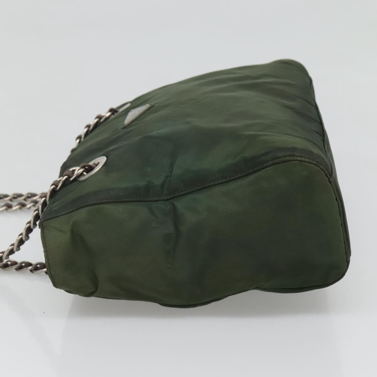 Prada Vintage Chain Tote Tessuto, GREEN, NYLON, Tote bag