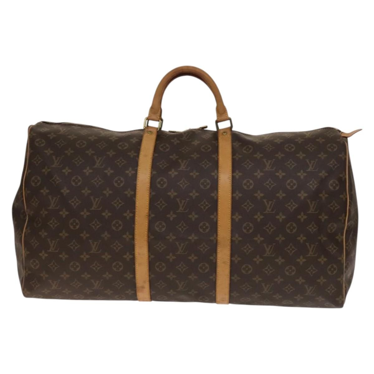 Louis Vuitton Keepall Bag Monogram Canvas, BROWN, CANVAS, Travel bag