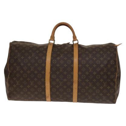 Louis Vuitton Keepall Bag Monogram Canvas, BROWN, CANVAS, Travel bag