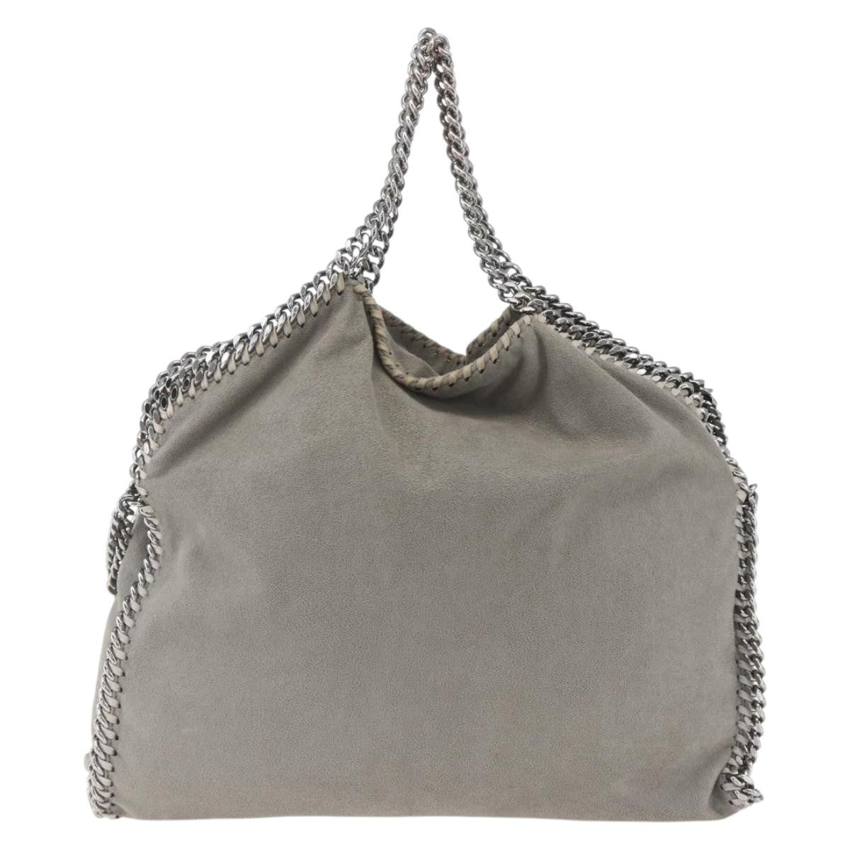 Stella McCartney Falabella Fold Over Bag Shaggy Deer, GRAY, POLYESTER, Shoulder bag