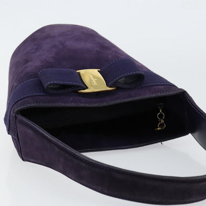 Salvatore Ferragamo Vara Bow Top Handle Bucket Bag Suede, PURPLE, SUEDE, Handbag