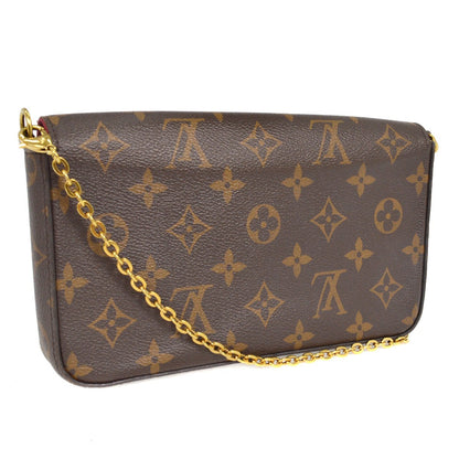 Louis Vuitton Felicie Pochette Monogram Canvas, BROWN, CANVAS, Clutche & pouche