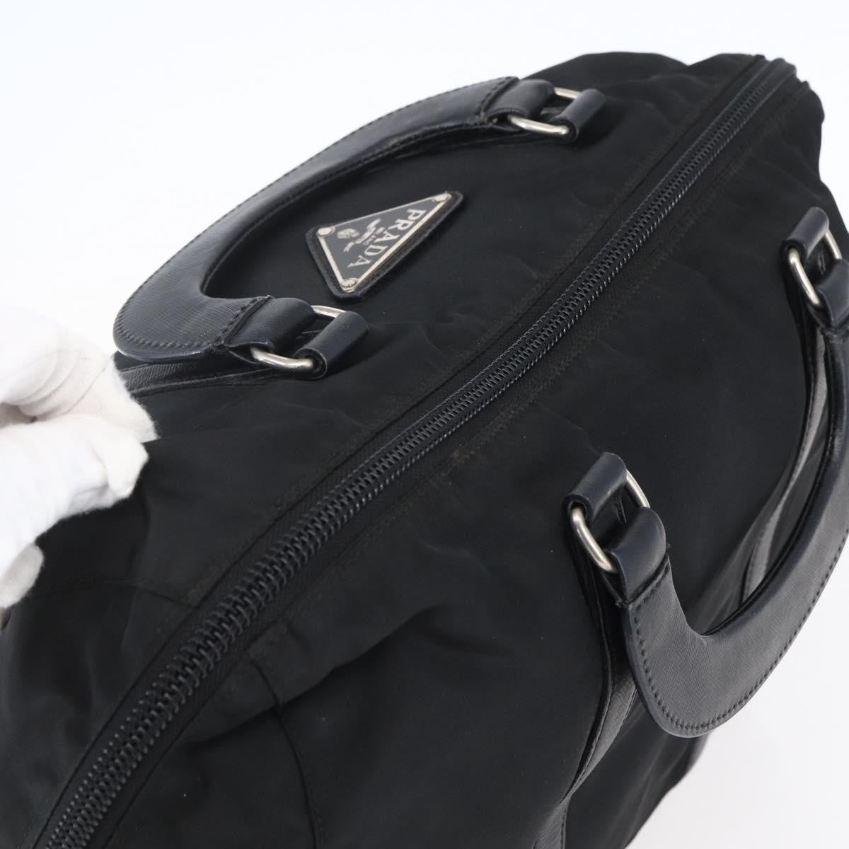 Prada Vintage Zip Handbag Tessuto, BLACK, NYLON, Handbag