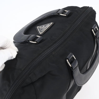 Prada Vintage Zip Handbag Tessuto, BLACK, NYLON, Handbag