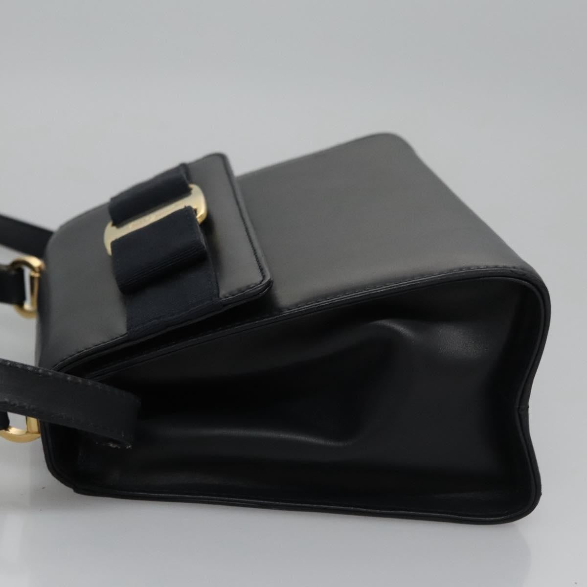 Salvatore Ferragamo Vintage Vara Bow Top Handle Bag Leather, NAVY, LEATHER, Handbag