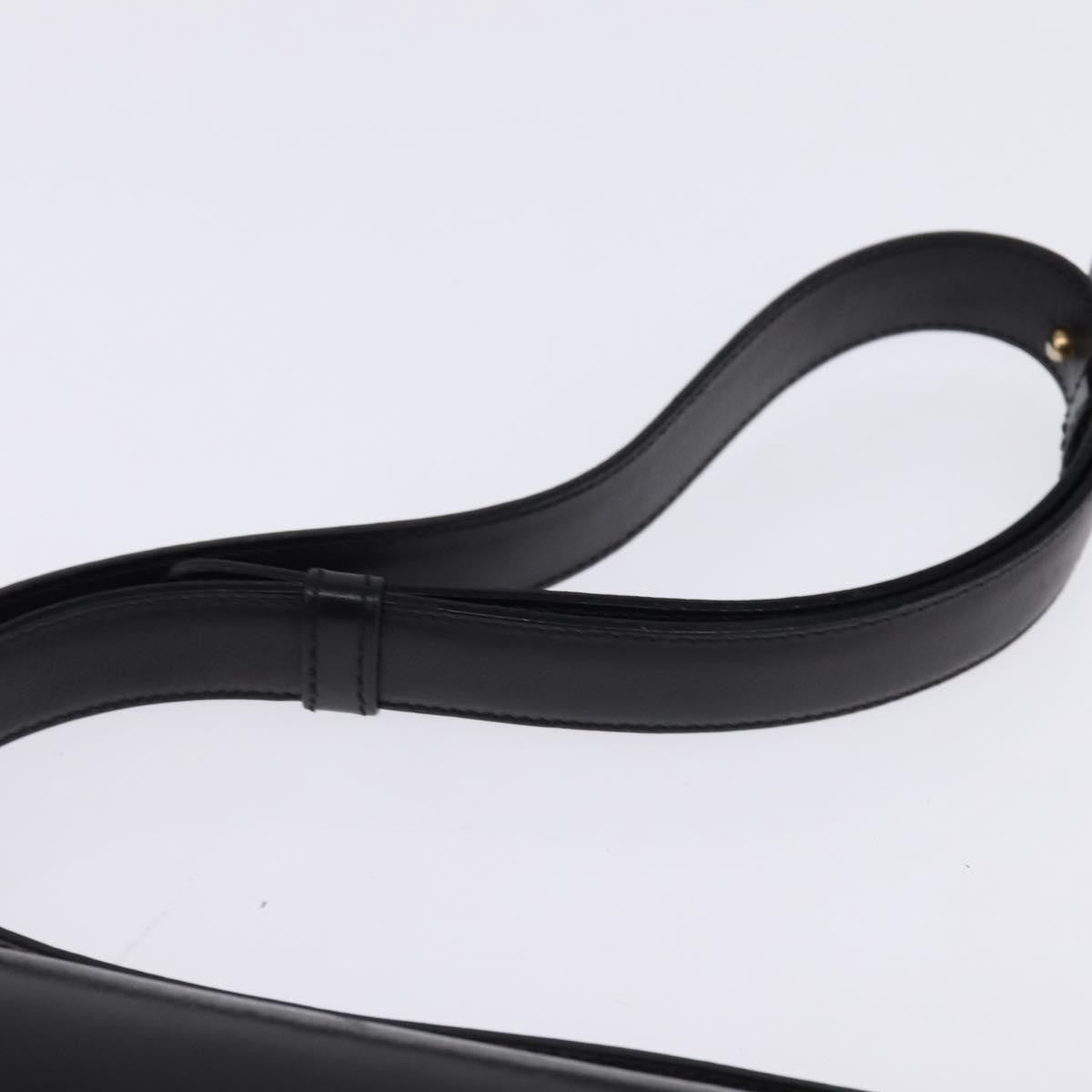 Celine Flap Shoulder Bag Leather, BLACK, LEATHER, Shoulder bag