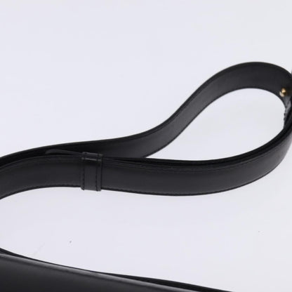 Celine Flap Shoulder Bag Leather, BLACK, LEATHER, Shoulder bag