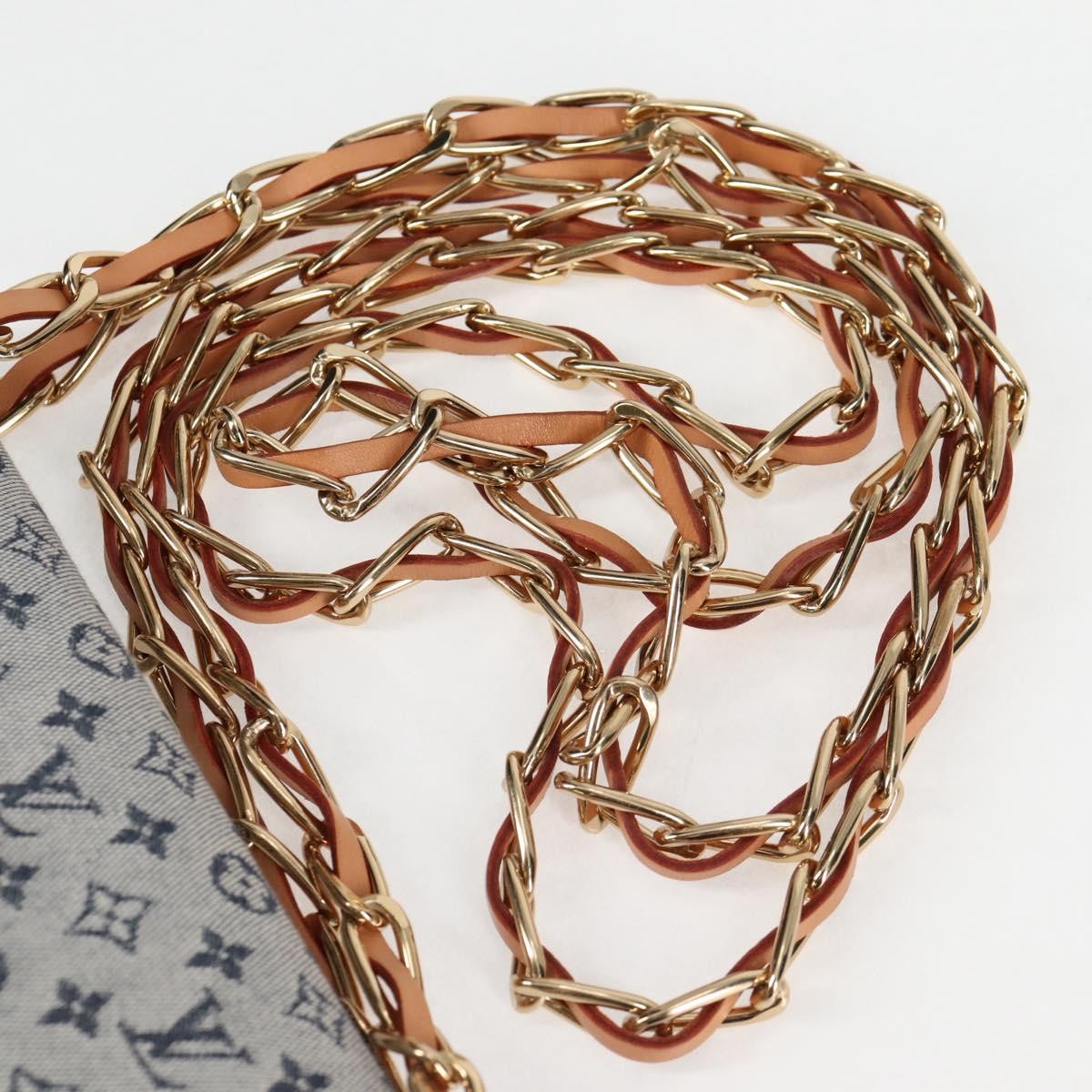 Louis Vuitton Camille Handbag Mini Lin, BLUE, CANVAS, Handbag