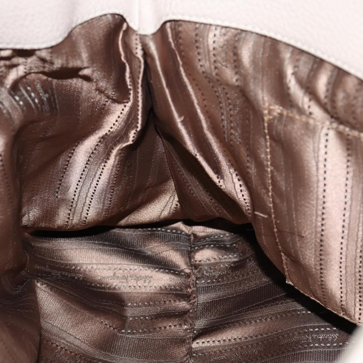 Salvatore Ferragamo Gancini Shoulder Bag Leather, BEIGE, LEATHER, Shoulder bag