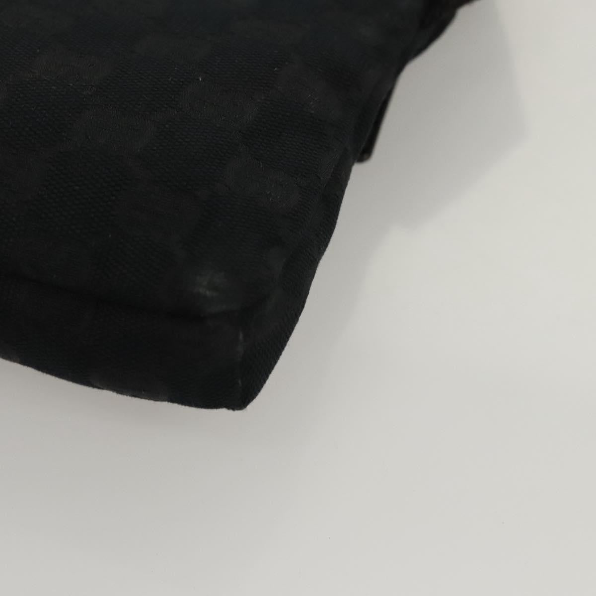 Gucci Vintage Double Belt Bag GG Canvas with Leather, BLACK, CANVAS, Shoulder bag