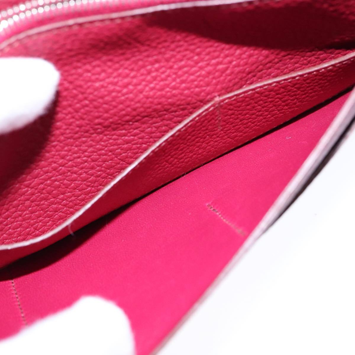 Hermes Dogon Duo Combined Wallet Leather, RED, LEATHER, Wallets