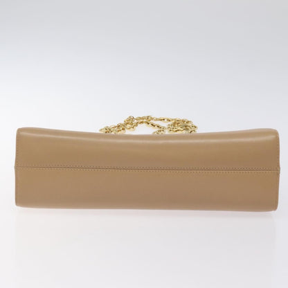 Salvatore Ferragamo Vintage Gancini Chain Shoulder Bag Leather, BEIGE, LEATHER, Shoulder bag