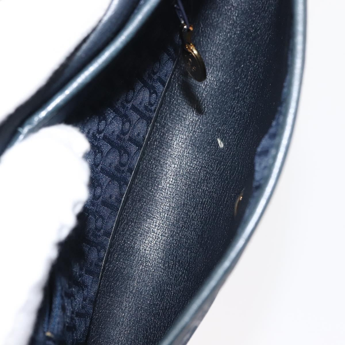 Christian Dior Vintage Trotter Shoulder Bag Canvas, NAVY, CANVAS, Shoulder bag