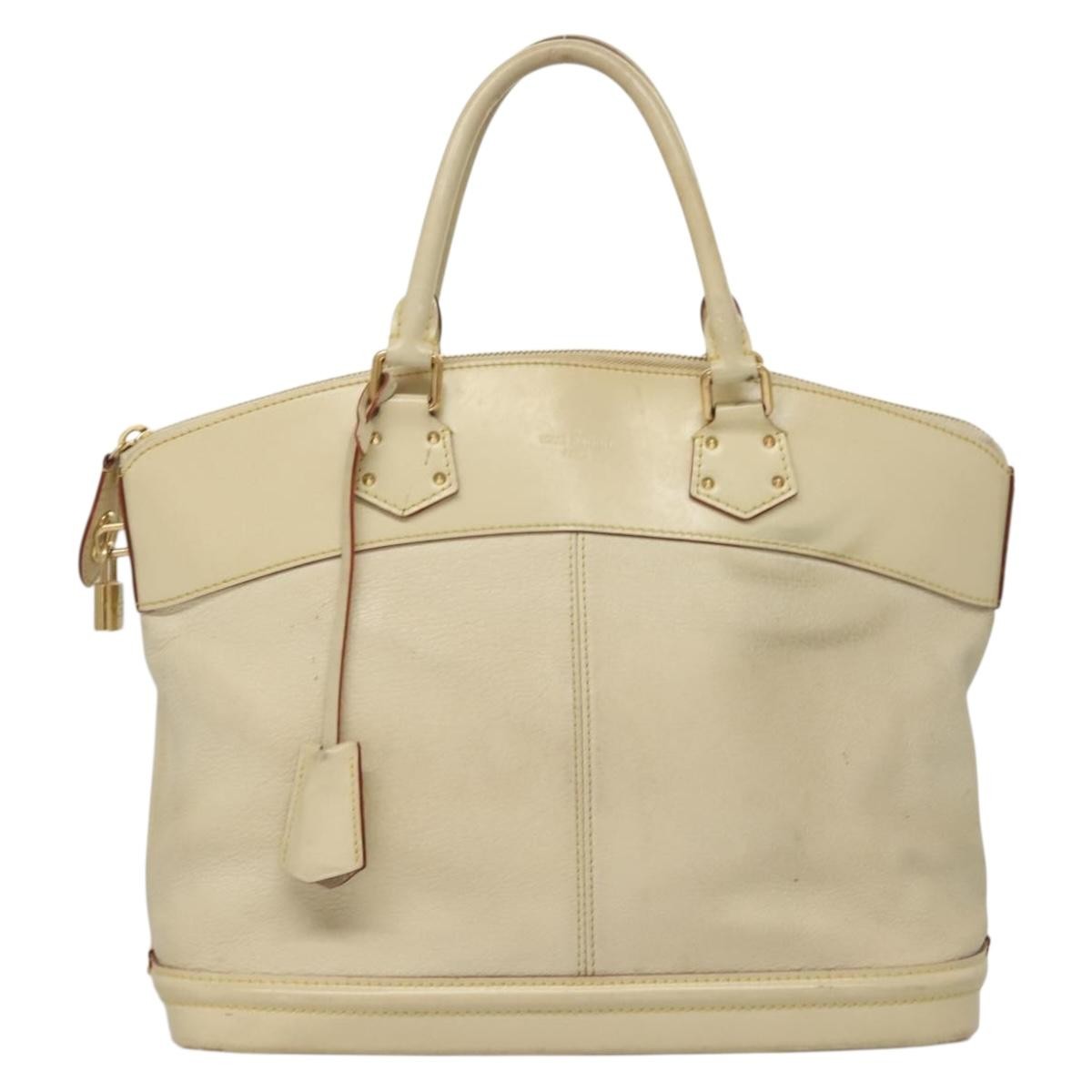 Louis Vuitton Suhali Lockit Handbag Leather, WHITE, LEATHER, Handbag