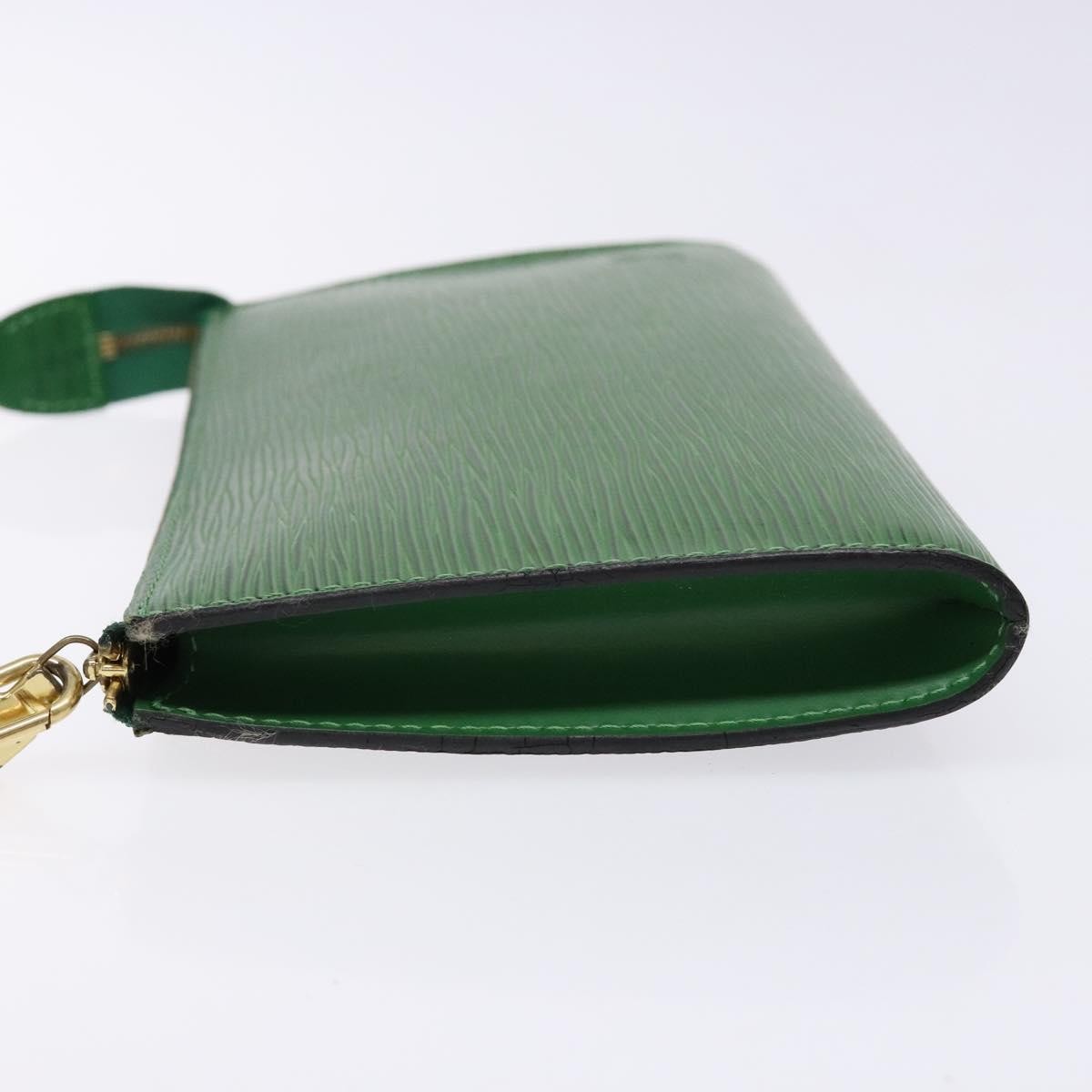 Louis Vuitton Pochette Accessoires Epi Leather, GREEN, LEATHER, Clutche & pouche