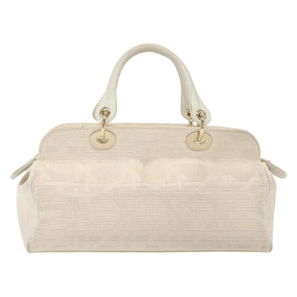 Christian Dior Cannage Handbag Canvas, WHITE, CANVAS, Handbag
