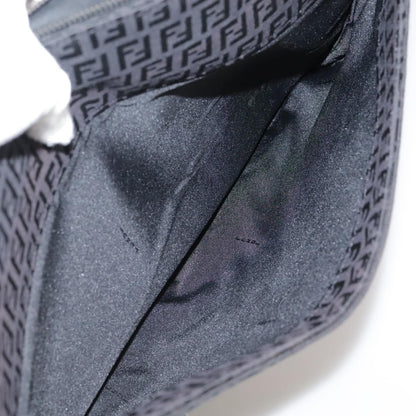 Fendi Convertible Pushlock Flap Satchel Zucca Canvas and Leather, BLACK, CANVAS, Briefcase