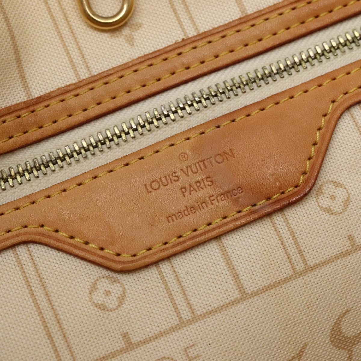 Louis Vuitton Neverfull Tote Damier azur, WHITE, CANVAS, Tote bag