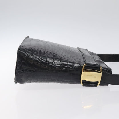 Salvatore Ferragamo Vara shoulder Bag Leather, BLACK, LEATHER, Shoulder bag