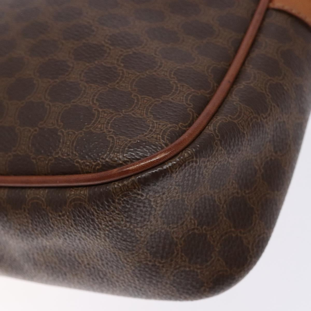 Celine Macadam Shoulder Bag PVC Leather, BROWN, CANVAS, Shoulder bag