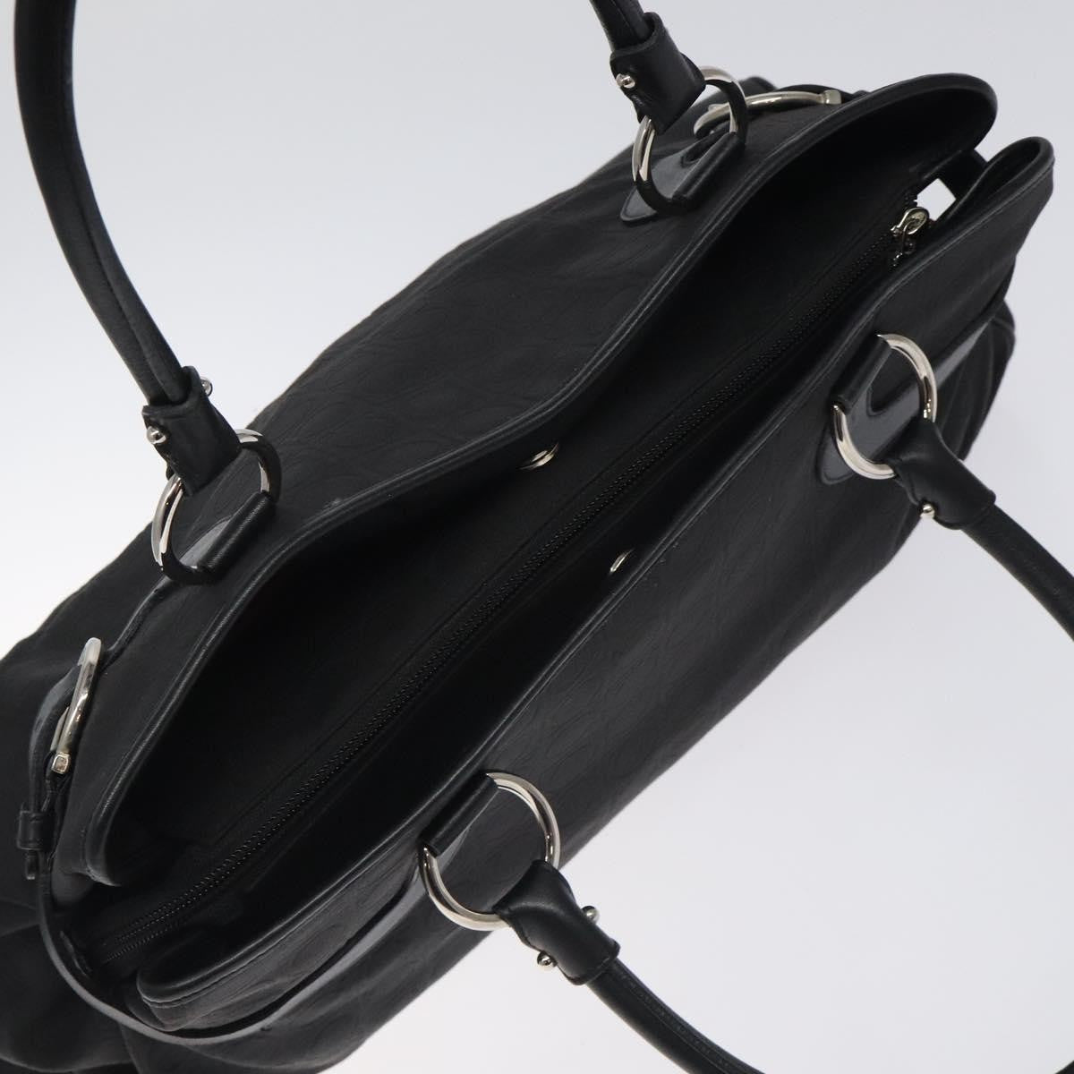 Salvatore Ferragamo Gancini handbag Nylon, BLACK, NYLON, Handbag