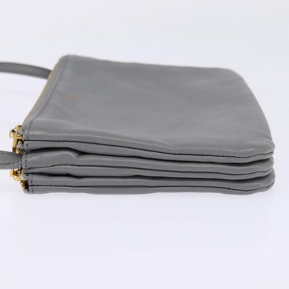 Celine Trio Crossbody Bag Leather, GRAY, LEATHER, Crossbody bag