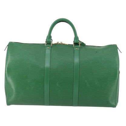 Louis Vuitton Keepall Bag Epi Leather, GREEN, LEATHER, Travel bag
