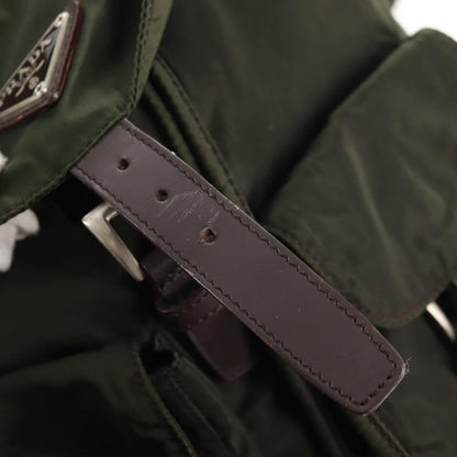 Prada Double Front Pocket Backpack Tessuto, KHAKI, NYLON, Backpack