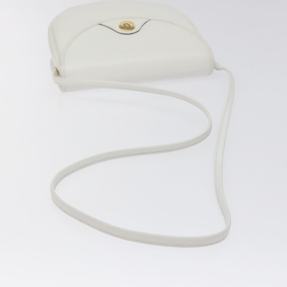 Christian Dior Flap Shoulder Bag Leather, WHITE, LEATHER, Shoulder bag