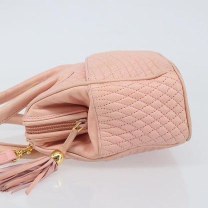 Bally Vintage Handbag Quilted Leather, PINK, LEATHER, Handbag