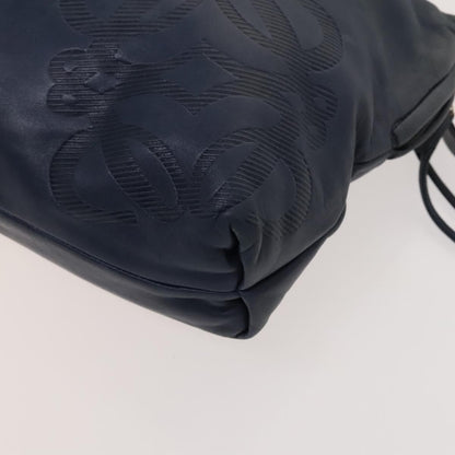 Loewe Anagram Shoulder Bag Leather, NAVY, LEATHER, Shoulder bag