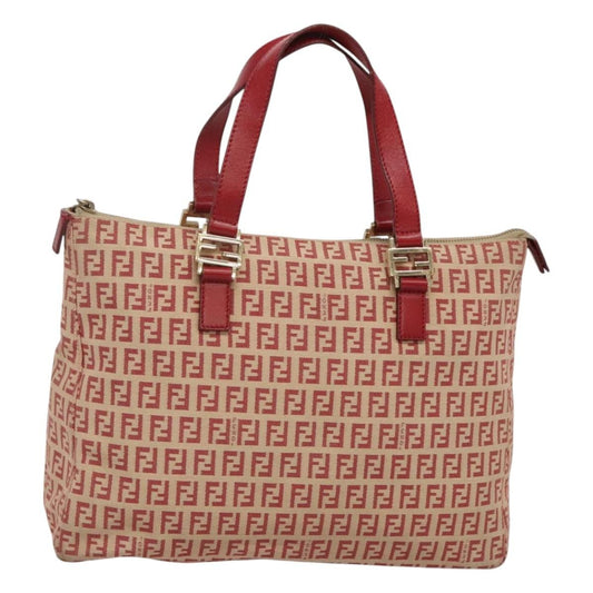 Fendi Vintage Zip Tote Zucchino Canvas, RED, CANVAS, Tote bag