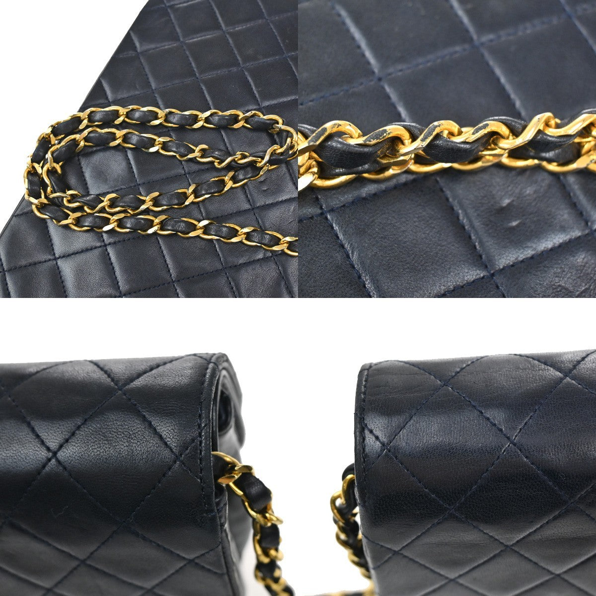 Chanel Vintage Flap Bag Leather, BLACK, LEATHER, Shoulder bag