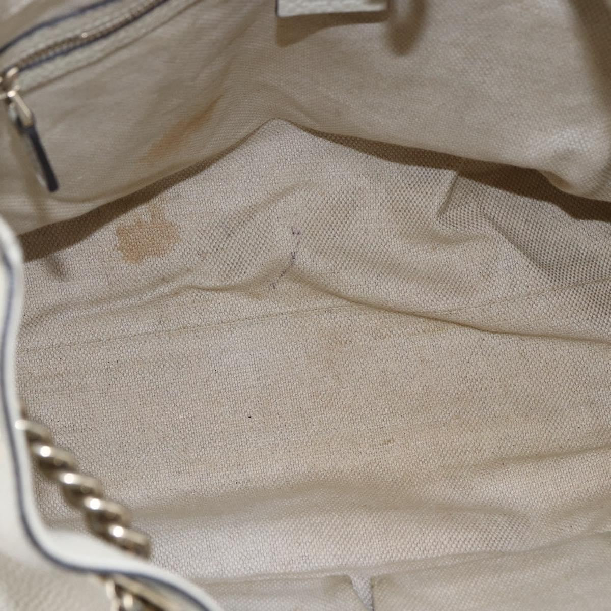 Gucci Soho Chain Strap Shoulder Bag Leather, WHITE, LEATHER, Shoulder bag