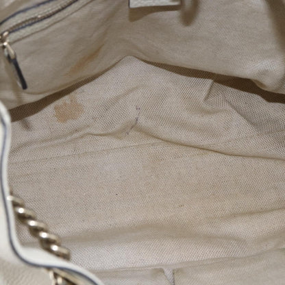 Gucci Soho Chain Strap Shoulder Bag Leather, WHITE, LEATHER, Shoulder bag