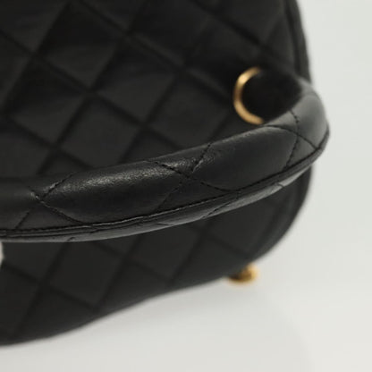Chanel Vintage Cosmetic Case Quilted Lambskin, BLACK, LEATHER, Clutche & pouche
