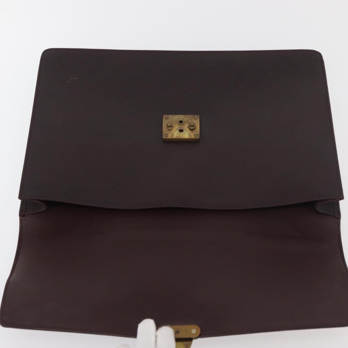 Louis Vuitton Serviette Kourad Briefcase Taiga Leather, Burgundy, Leather, Briefcase