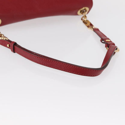 Salvatore Ferragamo Gancini Shoulder Bag Leather, RED, LEATHER, Shoulder bag