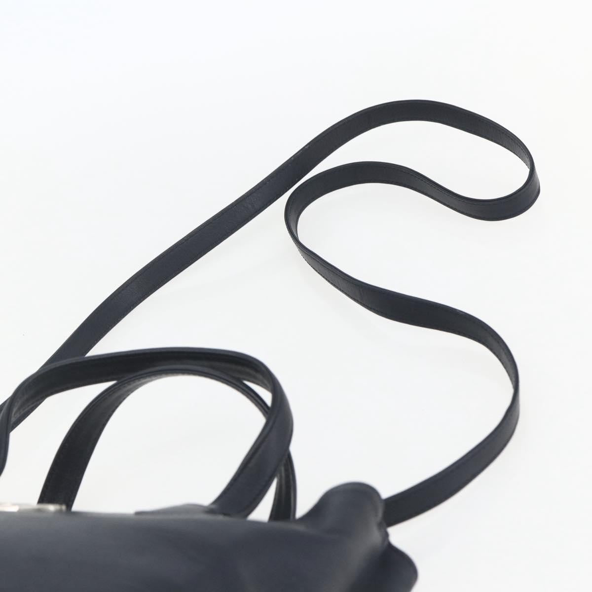 Christian Dior Vintage CD Handbag Leather, NAVY, LEATHER, Handbag