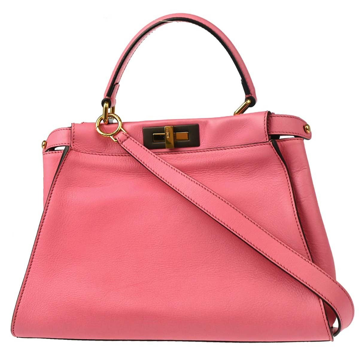 Fendi Peekaboo Essential Bag Leather, PINK, LEATHER, Handbag