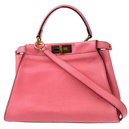 Fendi Peekaboo Essential Bag Leather, PINK, LEATHER, Handbag