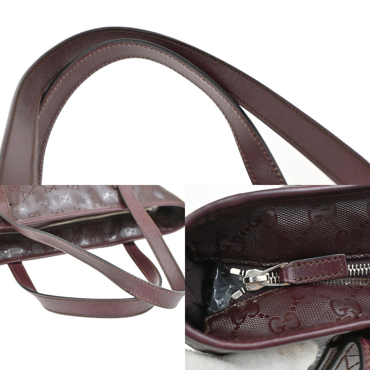 Gucci Plus Tote GG Imprime, Burgundy, PVC, Shoulder Bag