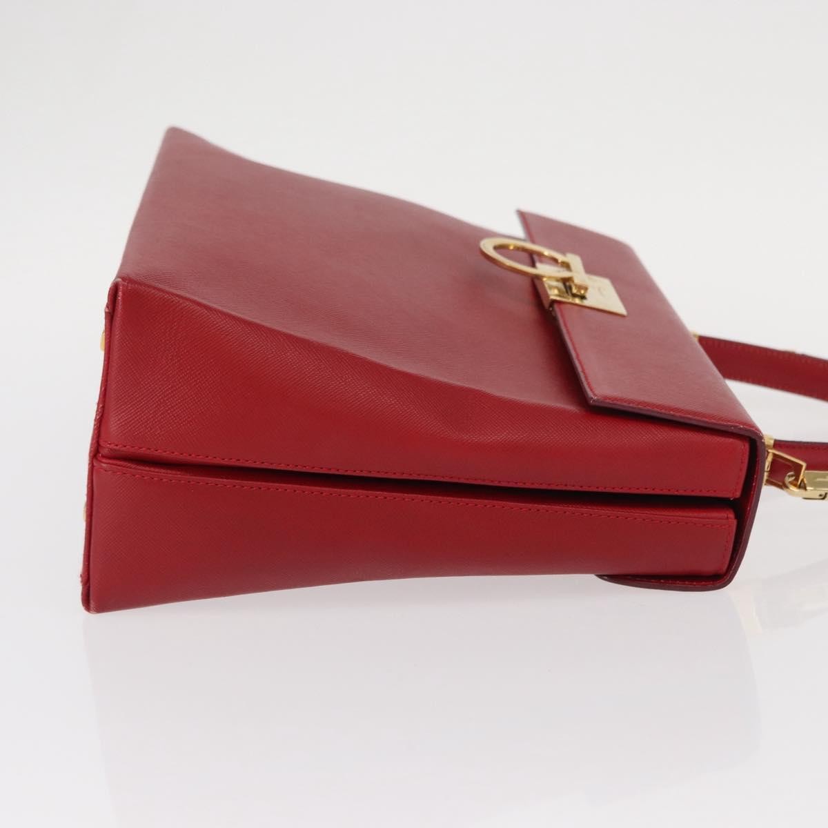 Salvatore Ferragamo Gancini handbag Leather, RED, LEATHER, Handbag