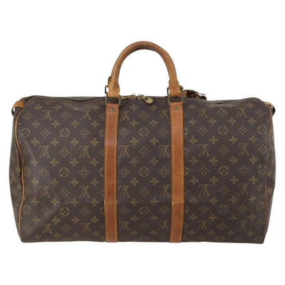 Louis Vuitton Keepall Bag Monogram Canvas, BROWN, CANVAS, Travel bag