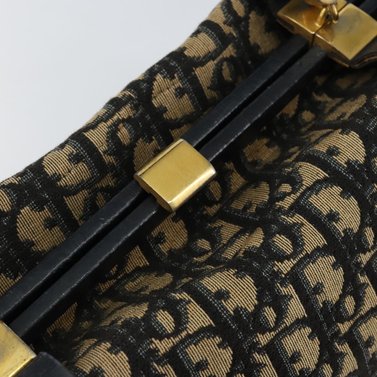 Christian Dior Vintage Trotter Handbag Canvas, NAVY, CANVAS, Handbag