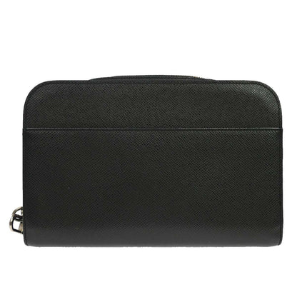 Louis Vuitton Pochette Baikal Clutch Taiga Leather, Black, Leather, Clutch