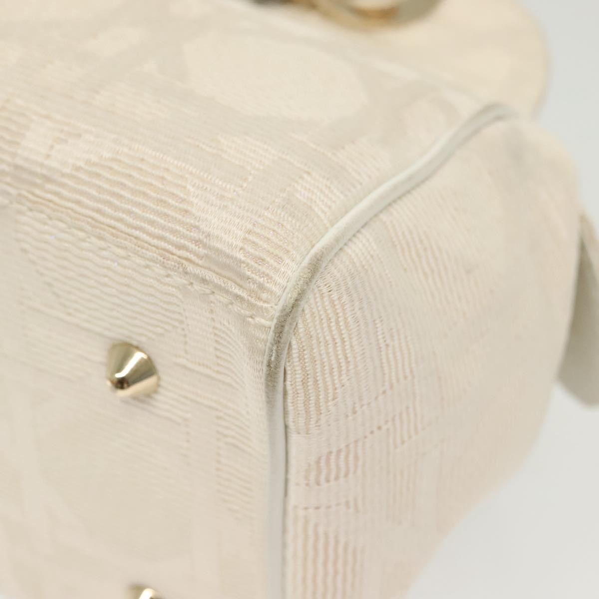 Christian Dior Cannage Handbag Canvas, WHITE, CANVAS, Handbag